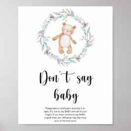 Poster Ursinho Não diga bebê