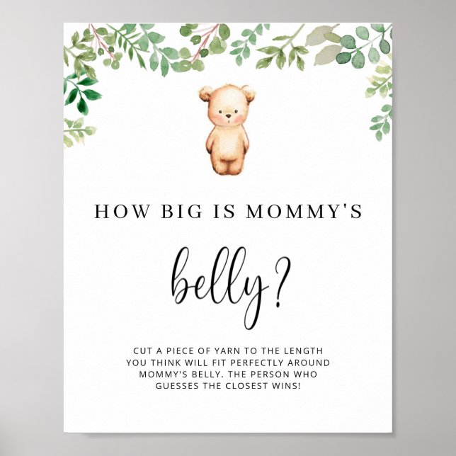 Poster ursinho quão grande é a barriga da mamãe jogo (Frente)