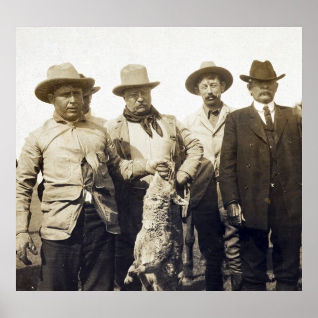 Póster Ursinho Roosevelt Wolf Hunting, 1905 (Frente)