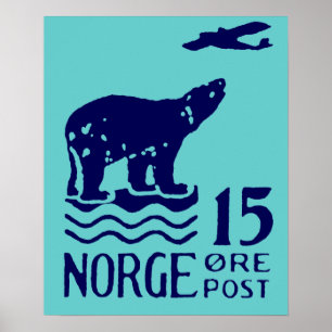 Poster Urso 1925 polar norueguês