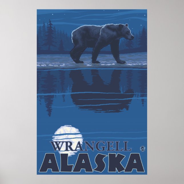 Póster Urso à Lua - Wrangell, Alasca (Frente)
