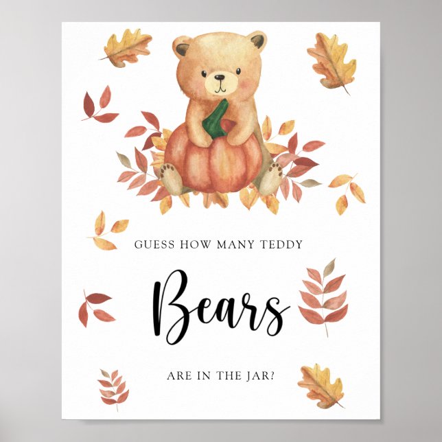 Poster Urso - adivinhe quantos ursos peludos (Frente)