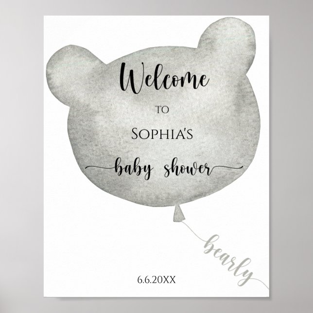 Poster Urso Balão Bem-vindo (Frente)