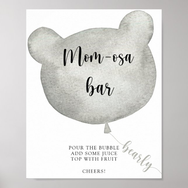 Poster Urso Balão \ Mom-osa bar  Cartaz (Frente)
