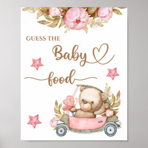 Poster Urso Bebê "Adivinha a Comida do Bebê"