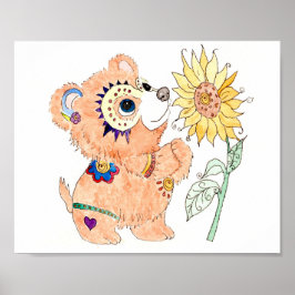 Poster Urso bebê da arte popular hispânica