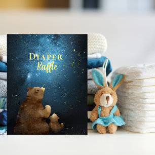 Poster Urso Bonito Brilha Fralda de Estrelas Raffle