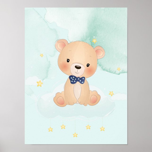 Poster Urso bonito com estrelas (Frente)