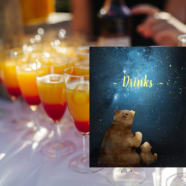 Poster Urso Bonito Grelha Pequenas Bebidas Estrelas (Criador carregado)