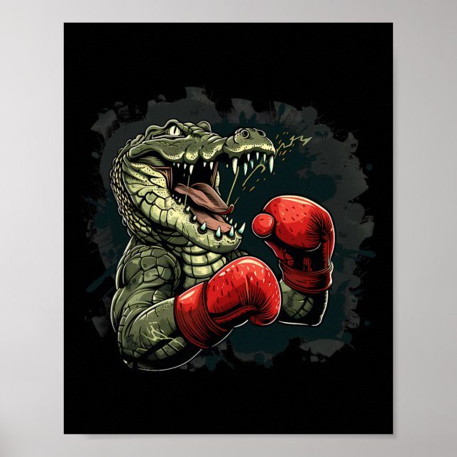 Poster Urso Boxeador Com Luvas de Boxe Kickboxing Boxe Di (Frente)