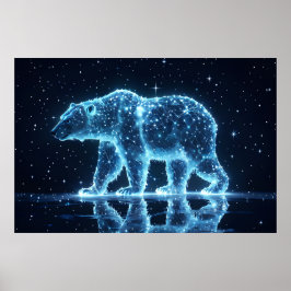 Poster Urso Celestial - Animal Espiral de Constelação