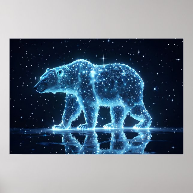 Poster Urso Celestial - Animal Espiral de Constelação (Frente)