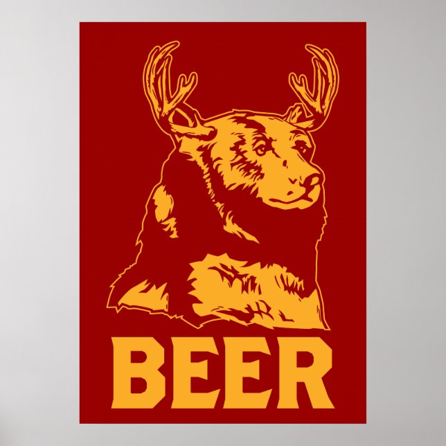 Póster Urso + Cerveja = Cerveja (Frente)