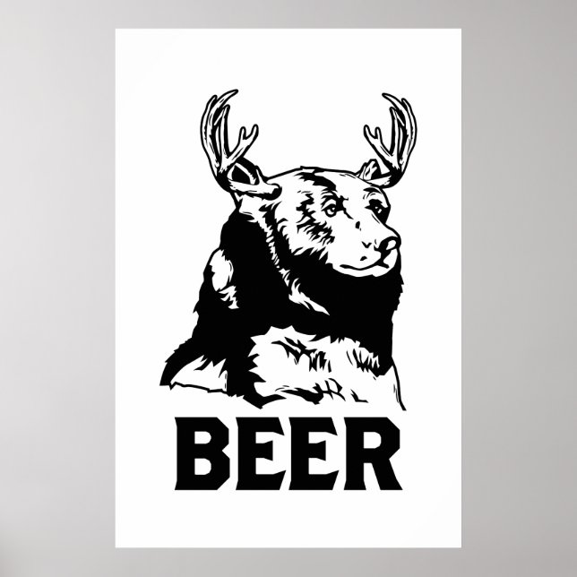 Póster Urso + Cerveja = Cerveja (Frente)