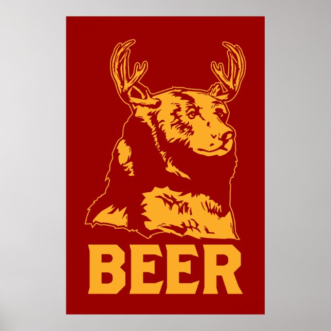 Póster Urso + Cerveja = Cerveja (Frente)
