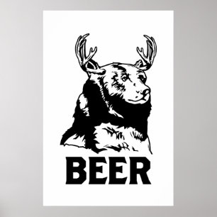 Póster Urso + Cervos = cerveja