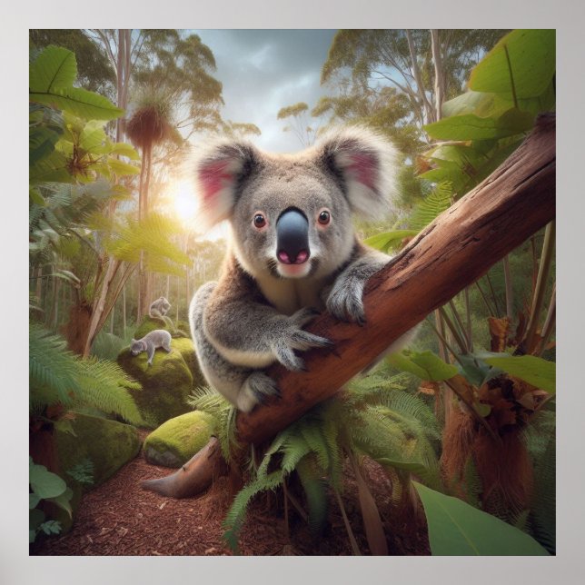 Poster Urso Coala Fofo (Frente)