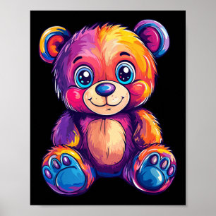 Poster Urso Colorido Com Olhos Grandes