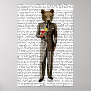 Poster Urso com Cocktail