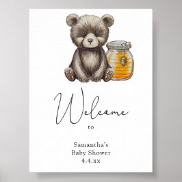 Poster Urso com pote de mel - Conselho de espuma de boas-