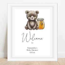 Poster Urso com pote de mel - Conselho de espuma de boas-