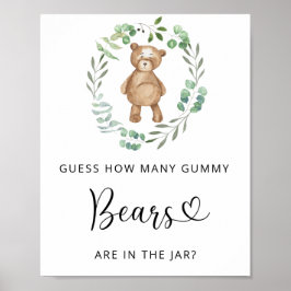 Poster Urso da floresta adivinhe quantos ursos de GUMMY