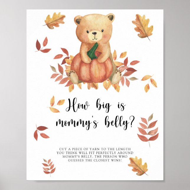 Poster Urso de abóbora, Quão grande é a barriga da mamãe  (Frente)