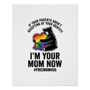 Póster Urso de Abraço de Mãe Grátis Orgulho Camiseta Vint