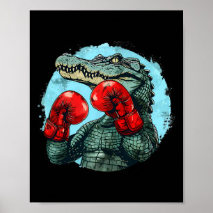 Poster Urso de Boxe Com Luvas de Boxe Kickboxing Funny Bo
