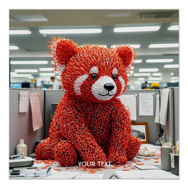 Póster Urso de clipe de papel fantasia fofo (Frente)