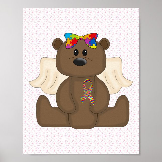 Poster Urso de Consciência do Autismo (Frente)