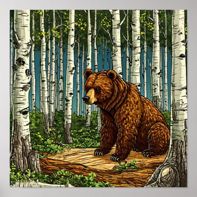 Poster Urso de desenho animado (Frente)