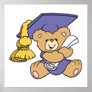 Póster Urso de Graduação de Formando Bonito