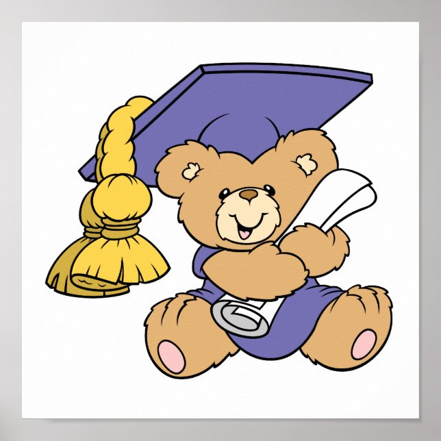 Póster Urso de Graduação de Formando Bonito (Frente)