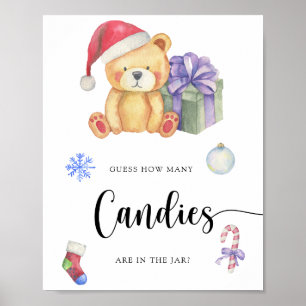 Poster Urso de Inverno - adivinhe quantos doces