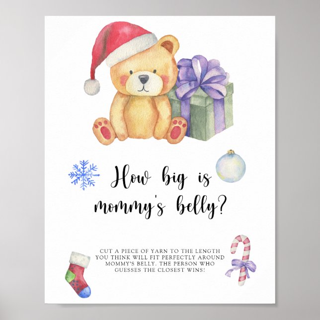 Poster Urso de inverno, Quão grande é a barriga da mamãe  (Frente)