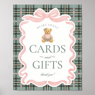 Poster Urso de Laço Coquete Rosa Cartões e Presentes Xadr