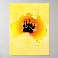 Urso De Mapas Da Austrália Sunny Com Lugar De Sol