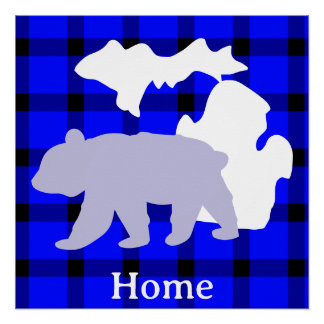 Póster Urso de Michigan em Xadrez de Búfalo