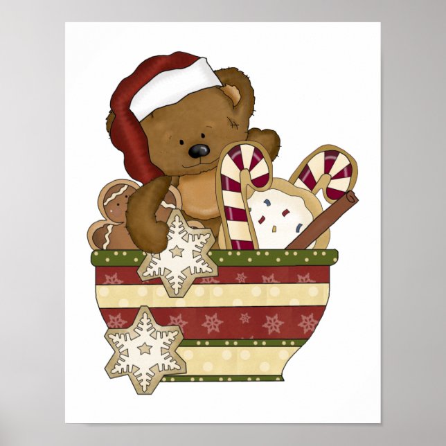 Poster Urso de Natal doce (Frente)