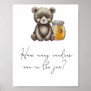 Poster Urso de pelúcia - adivinhem quantas canetas