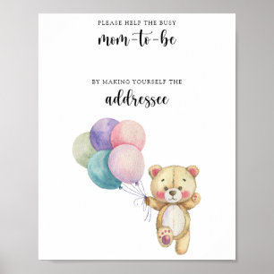 Poster Urso de pelúcia - Ajude a futura mãe ocupada