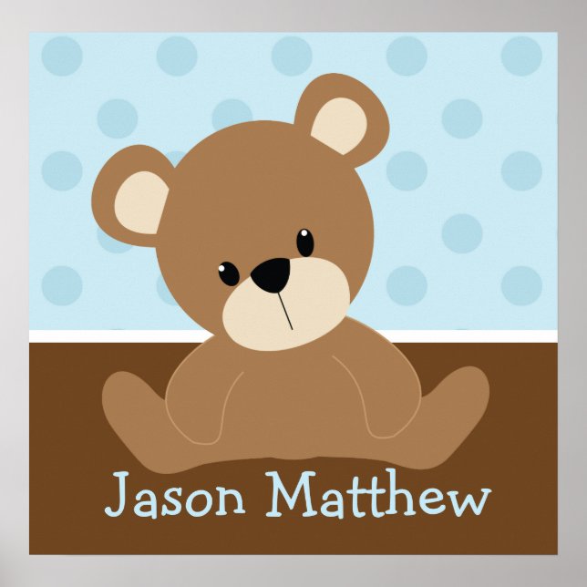 Poster Urso de pelúcia azul (Frente)