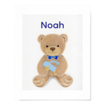 Urso de pelúcia com nome personalizado do menino B