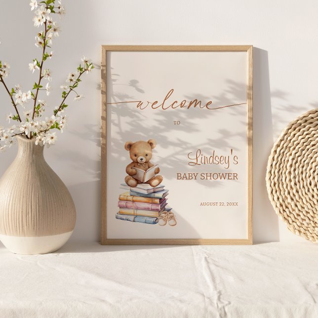 Poster Urso de pelúcia da história de bebê Boho Bem-vindo (Criador carregado)