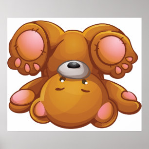 Poster Urso de Pelúcia de Cabeça para Baixo
