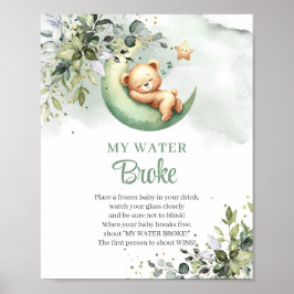 Poster Urso de pelúcia dormindo sobre a lua Meu Corri de