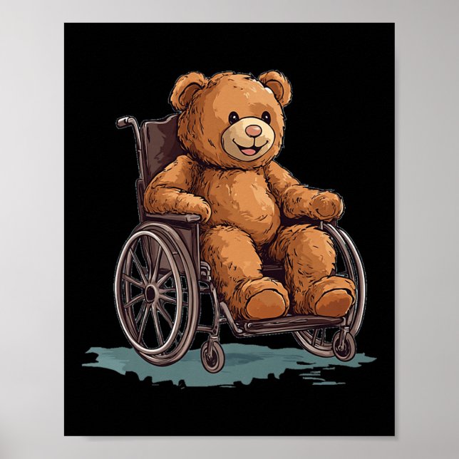 Poster Urso de Pelúcia em Roupa de Cadeira de Rodas para  (Frente)