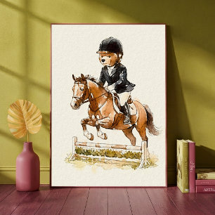 Poster Urso de pelúcia equestre Esportes animais de monta