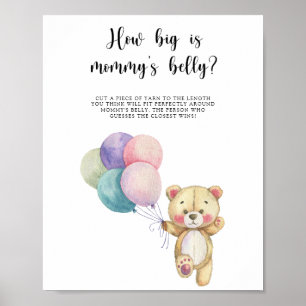 Poster Urso de pelúcia - quão grande é a barriga da mamãe